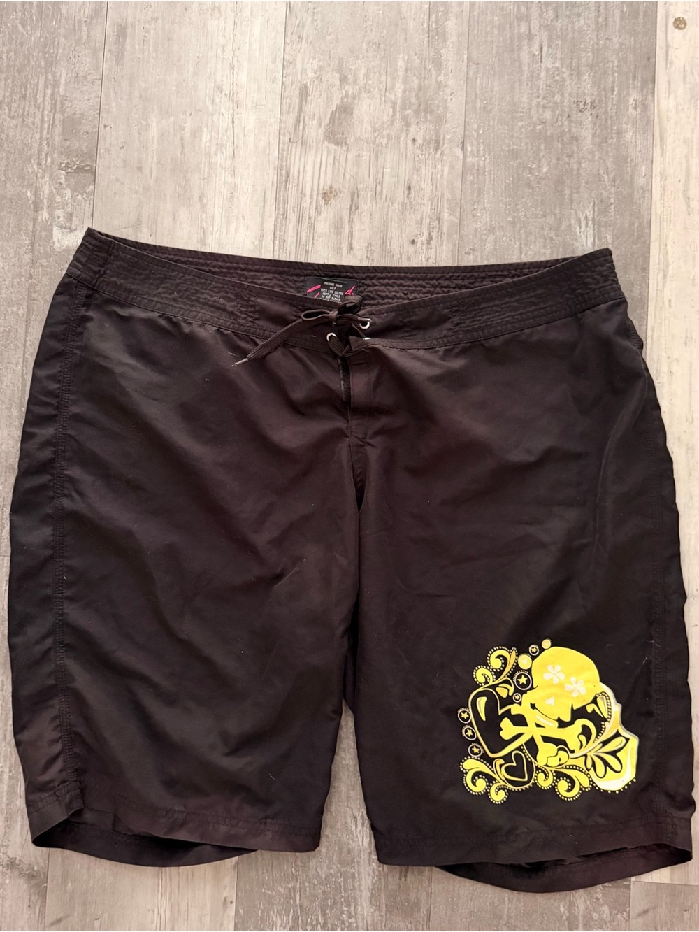 Torrid Black Board Shorts Size 18 Skull Floral Print Swim Boardshorts Plus Size